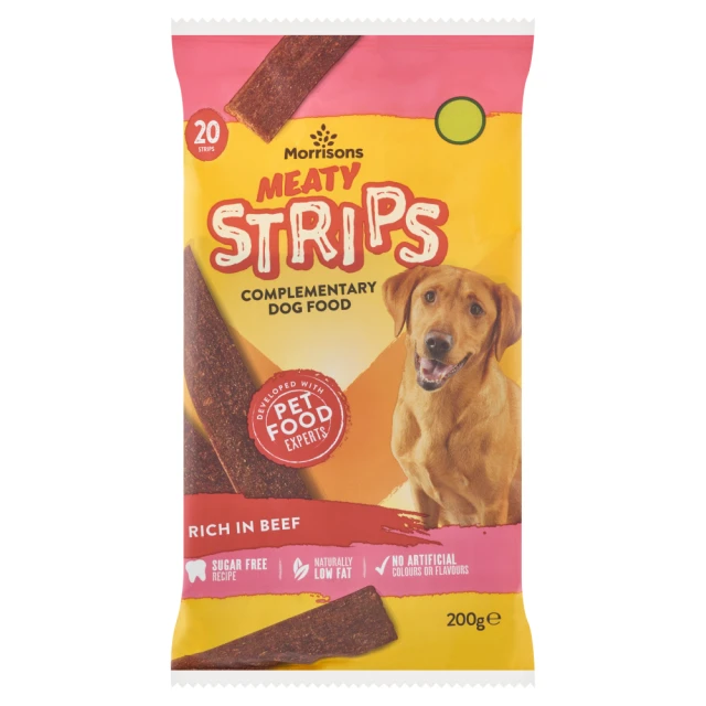 Morrisons 20 Meaty Strips Rich in Beef 200g