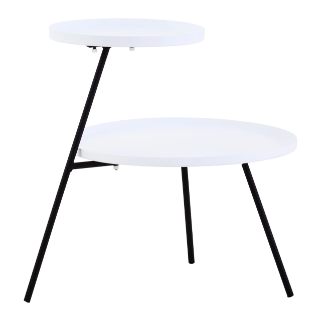 Trosa Two Shelf White and Black Side Table