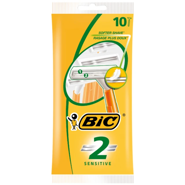 BIC 2 Sensitive Men's Razors x10