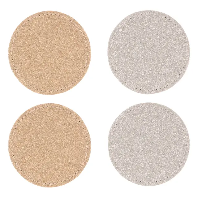 Set of 4 Reversible Gold And Silver Glitter Coasters