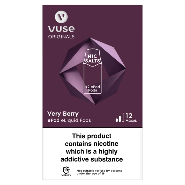 Vuse Epod Pods Vpro Verry Berry 12mg/ml Uk Clp