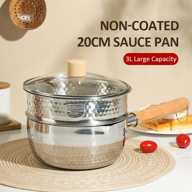 Maxcook Stainless Steel Double Layers Sauce Pan 20cm MCJ4534