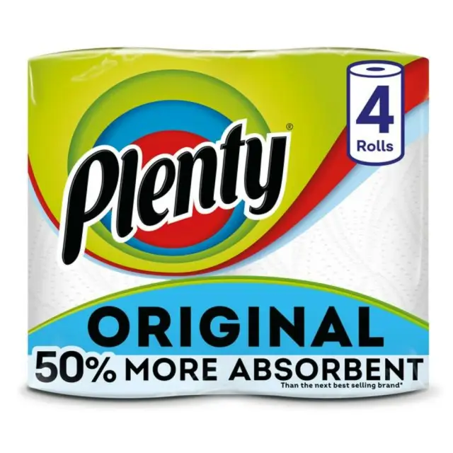 Plenty White Kitchen Towel 4 Rolls
