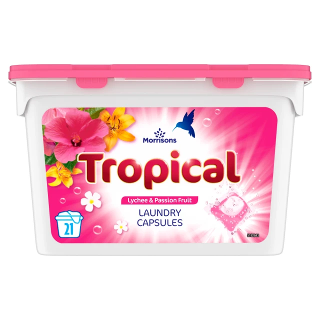 Morrisons Tropical Lychee & Passion Fruit Laundry Capsules 21 x 17ml (357ml)