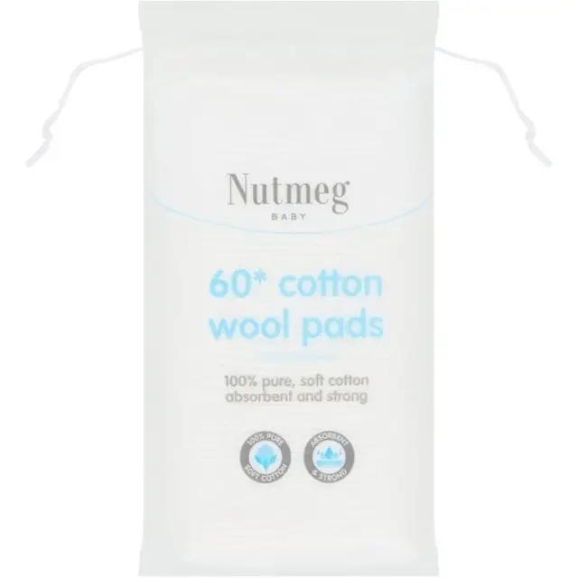 Nutmeg Cotton Wool Pads 60 pack