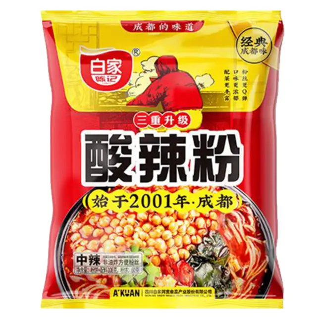 BJ Potato Vermicelli (Bag) - Sour Hot 白家红薯粉丝-酸辣(袋)105g