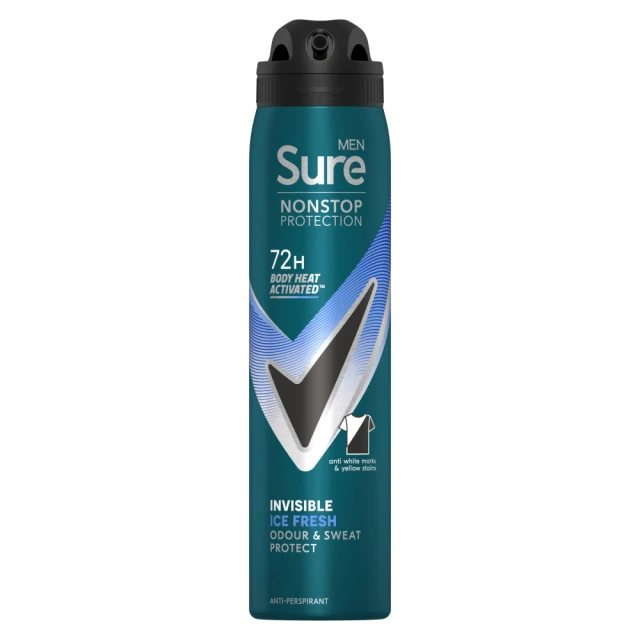 Sure Men Nonstop Protection Anti-Perspirant Aerosol Invisible Ice Fresh 250 ml