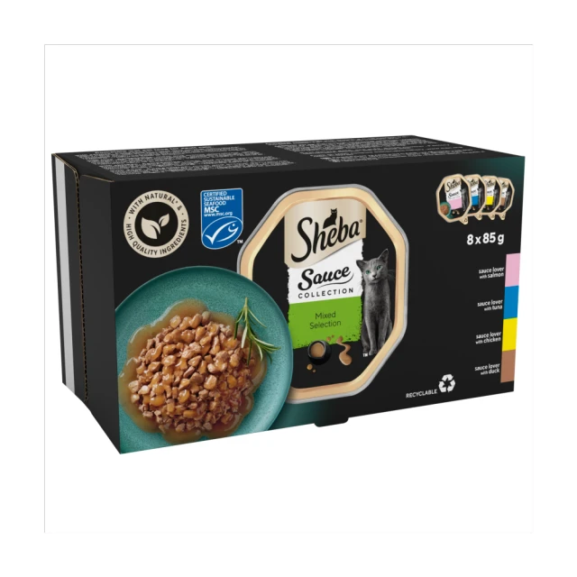 Sheba Sauce Collection Adult Wet Cat Food Tray Mixed Selection 8 x 85g
