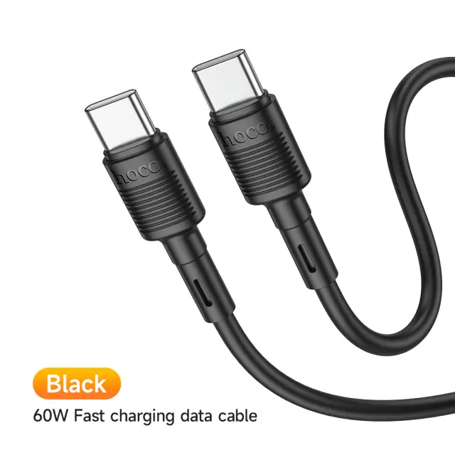HOCO X83 Type-C to Type-C 60W Fast Charging Data Cable - 1M Black