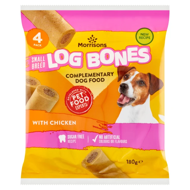 Morrisons 4 Small Breed Log Bones 180g