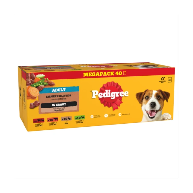 PEDIGREE Adult Wet Dog Food Farmers Selection In Gravy 4 x 1g Pouch