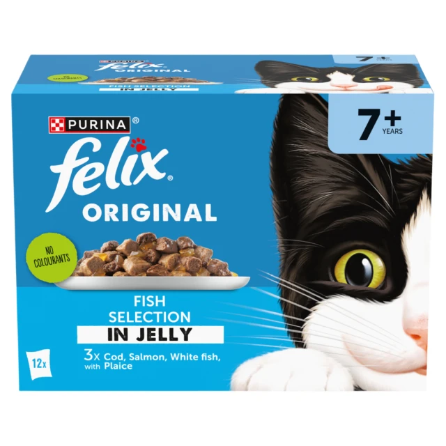 FELIX Original Senior Fish Selection in Jelly Wet Cat Food 12x85g