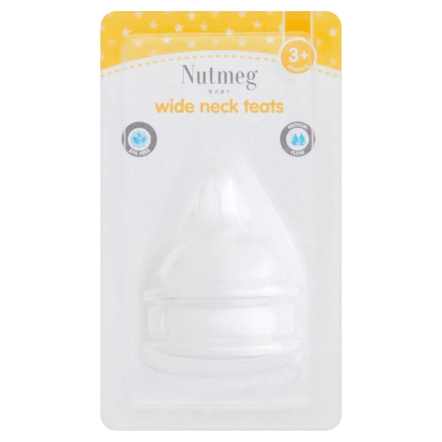Nutmeg Baby 2 Wide Neck Teats 3+ Months
