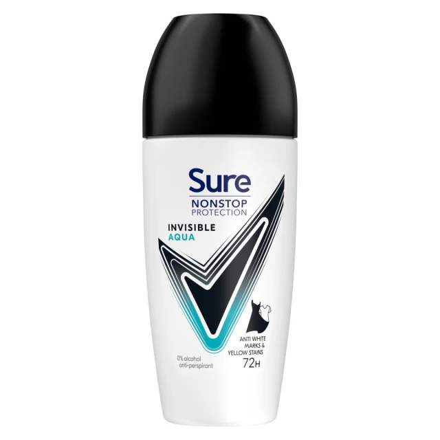 Sure Nonstop Protection Anti-Perspirant Roll On Invisible Aqua 50 ml