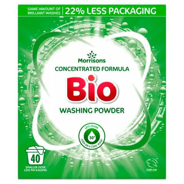 Morrisons Concentrated Formula Bio Washing Powder 2kg
