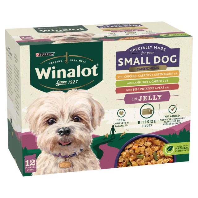 WINALOT Small Dog Food Pouch Mixed in Jelly 12 x 100g
