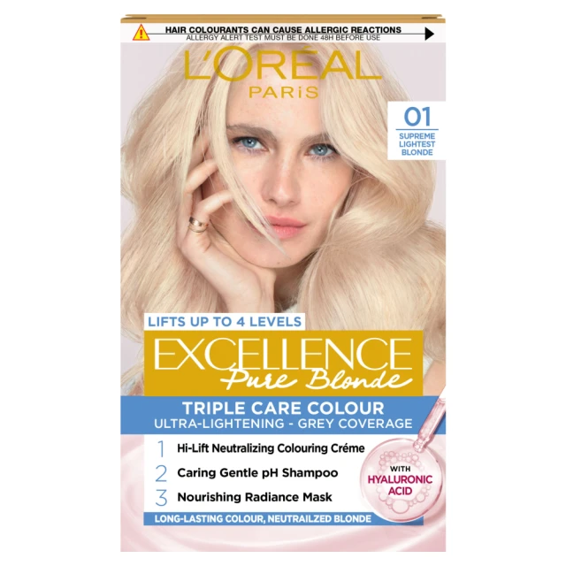 L'Oréal Paris Excellence Pure Blonde Permanent Hair Dye, 01 Supreme Lightest Blonde