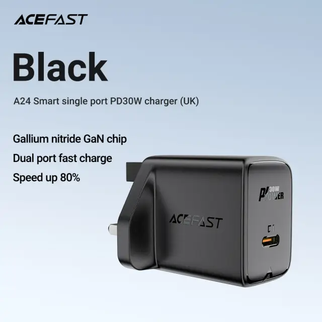 ACEFAST A24 30W Single USB-C Fast Charging Plug (UK)