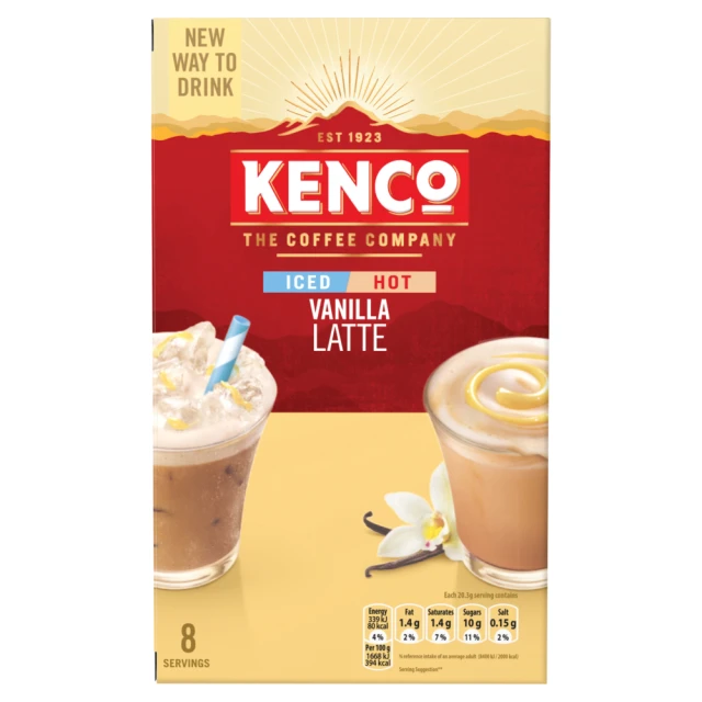Kenco Iced Hot Vanilla Latte Sachets 8x20.3g (162.4g)
