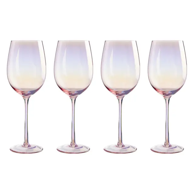 Frosted Deco Set Of 4 Wine Glasses