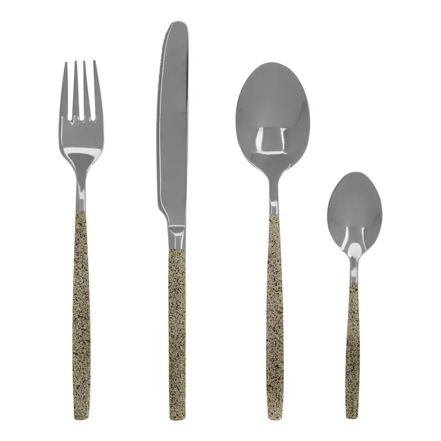 Avie 16 Piece Granite Pattern Cutlery Set