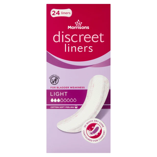 Morrisons 24 Discreet Liners Light
