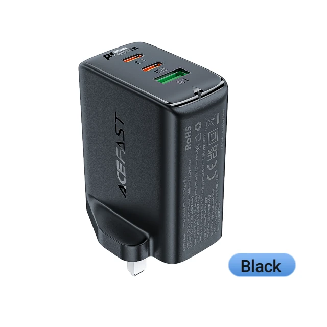 ACEFAST 65W 2 Type-C & 1 USB-A Output Power Adapter (UK Plug)