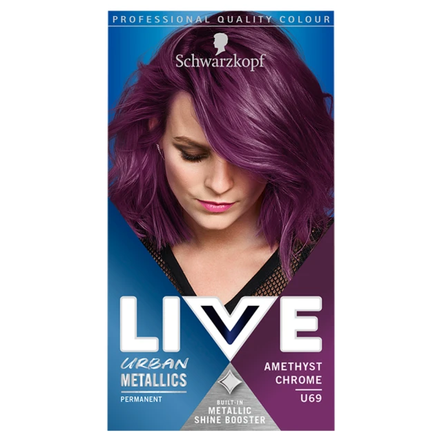 Schwarzkopf Live Urban Metallics Purple Hair Dye Amethyst Chrome U69 Permanent