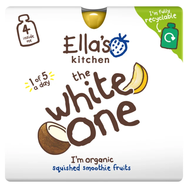 Ella's Kitchen The White One Squished Smoothie Fruits 4 x 9g