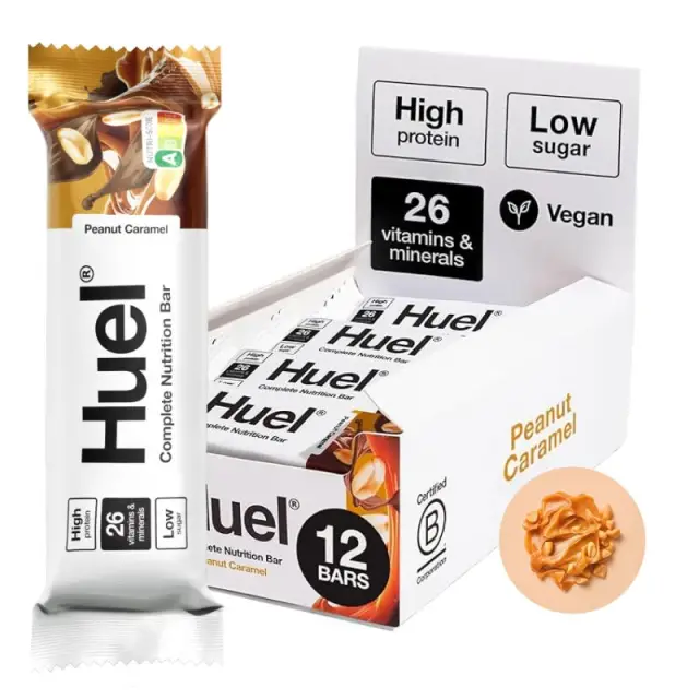 Huel Complete Nutrition Bars, Peanut Caramel, 55g, Pack of 12
