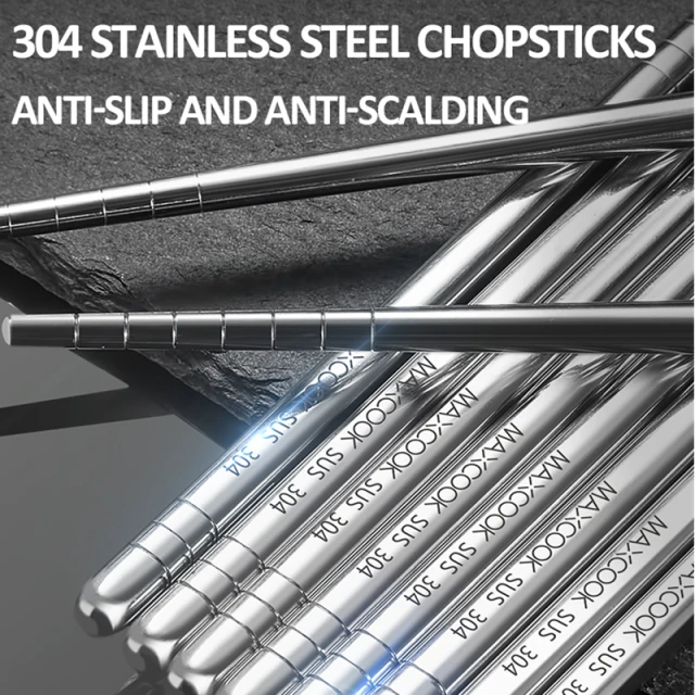 Maxcook Set of 5 Pairs 304SS Chopsticks MCPJ6594