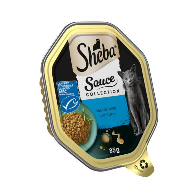 Sheba Sauce Collection Adult Wet Cat Food Tray Sauce Lover with Tuna 85g