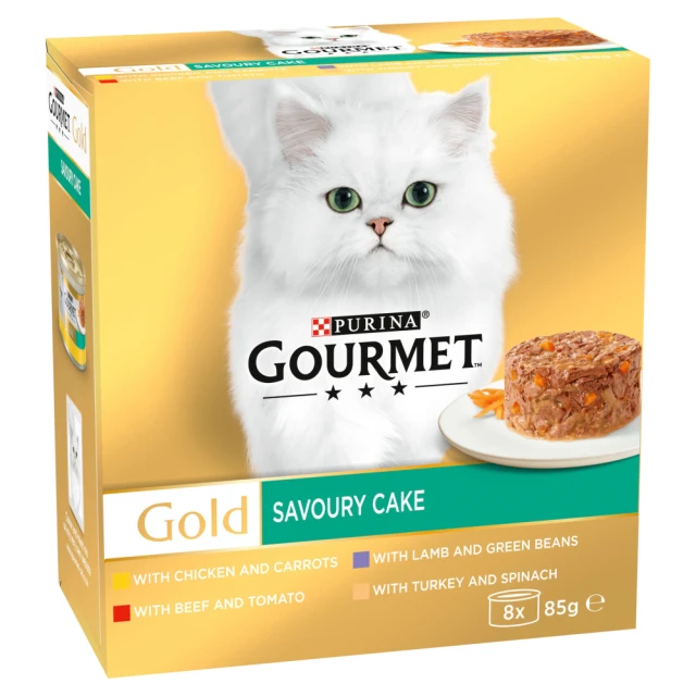 Gourmet Gold Savoury Cake Meat and Vegetables 8 x 85g