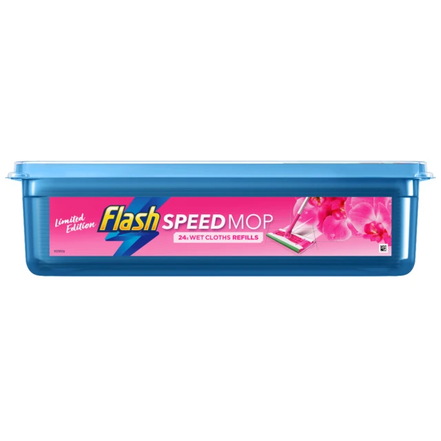 Flash Speedmop Wet Floor Cleaning Wipes, 24 Cloths, Wild Orchid Multi-Surface