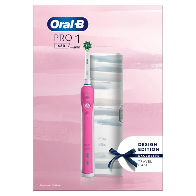 Oral-B Pro 1 680 Striking Design Cross Action Pink Electric Toothbrush