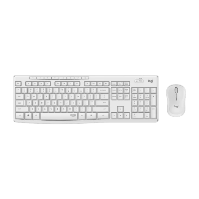 Logitech Wireless Mouse & Keyboard Combo with SilentTouch Technology - White (HK Version)