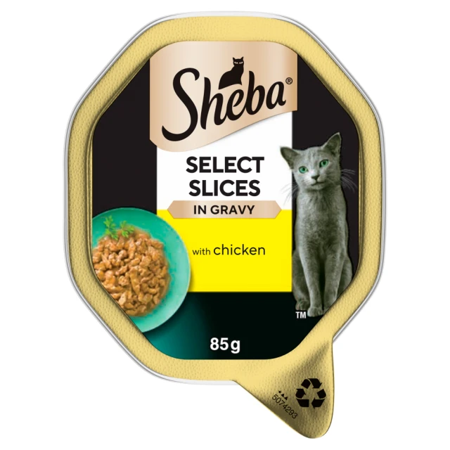 Sheba Select Slices Adult Cat Food Tray with Chicken in Gravy 85g