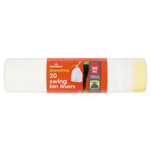 Morrisons 2 Drawstring Swing Bin Liners 5 Litre