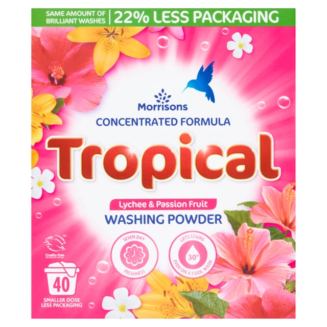 Morrisons Tropical Lychee & Passion Fruit Washing Powder 2kg
