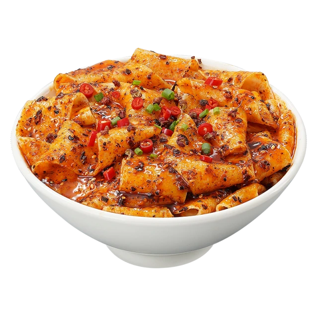 AK Broad Noodle (Bowl) - Spicy  阿宽红油面皮-麻辣(碗)110g