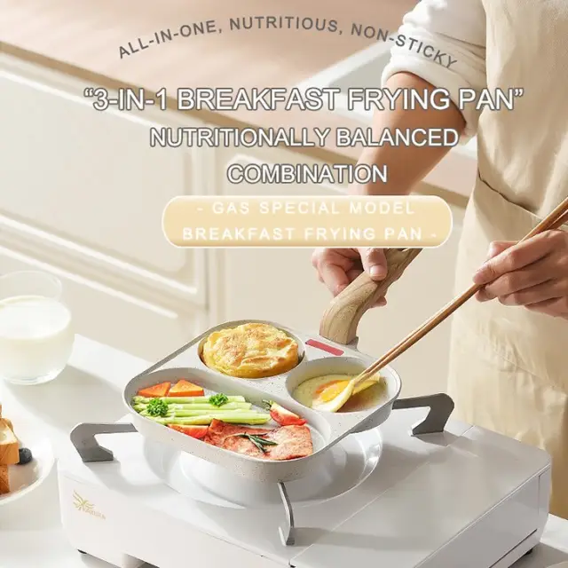 Maxcook Aluminum Alloy 3-in-1 Egg Frying Pan MCJ8787