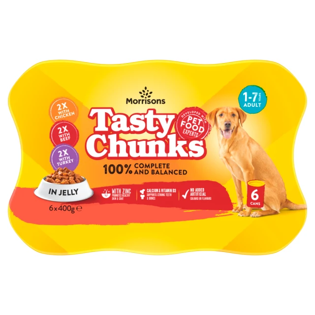 Morrisons Tasty Chunks in Jelly 1-7 Years Adult 6 x 400g