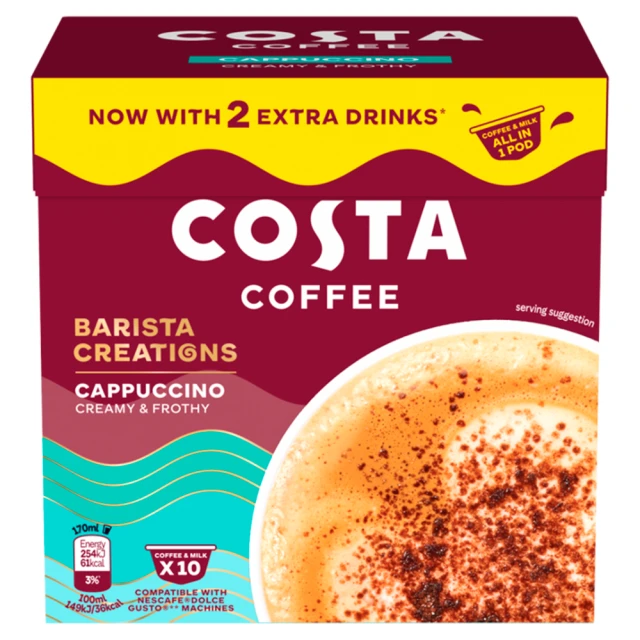 Costa Nescafe Dolce Gusto Compatible One Pod Cappuccino 10x13g
