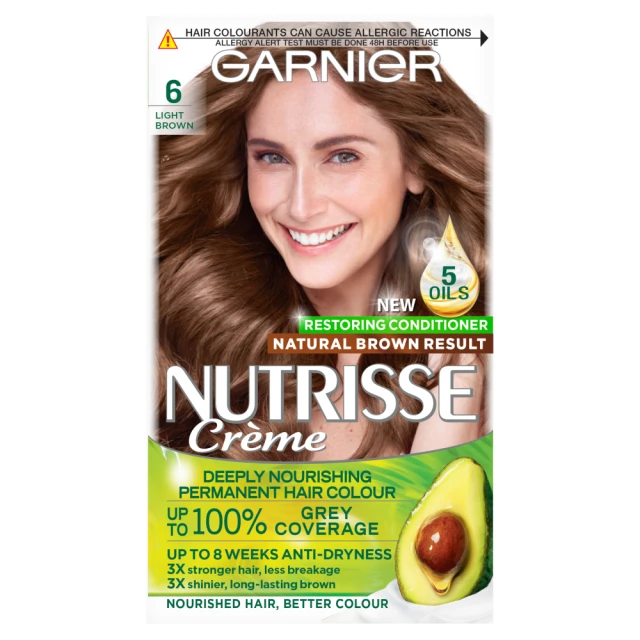Garnier Nutrisse 6 Light Brown Permanent Hair Dye