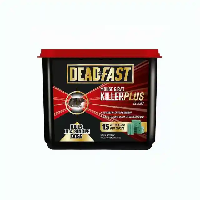 Deadfast Mouse and Rat Killer Plus 15 Block 300g UK only