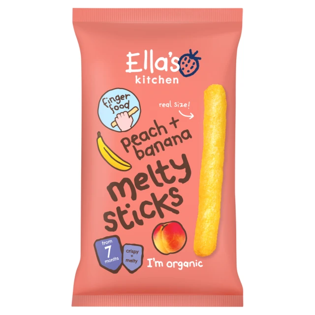 Ella's Kitchen Peach + Banana Melty Sticks From 7 Months 16g