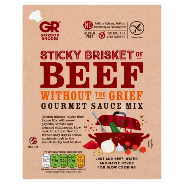 Gordon Rhodes Sticky Brisket of Beef without the Grief 75g