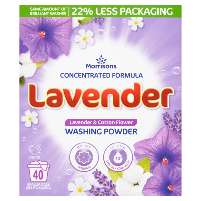 Morrisons Lavender & Cotton Flower Washing Powder 2kg