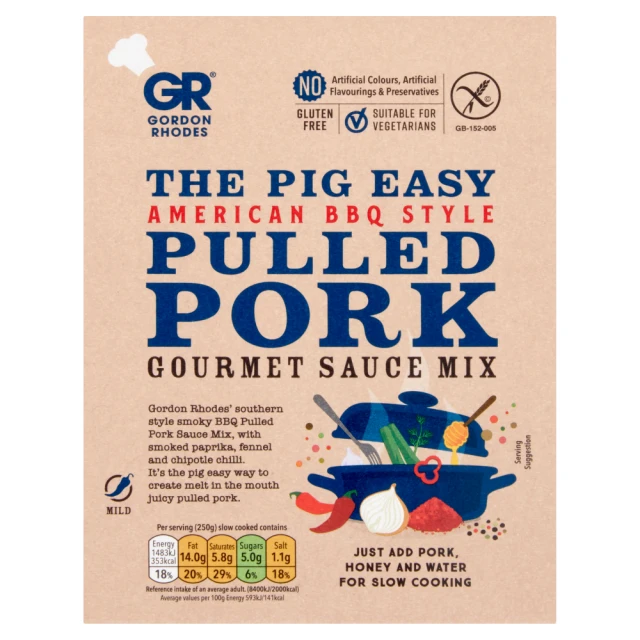 Gordon Rhodes Pig Easy American BBQ Style Pulled Pork Sauce Mix 75g