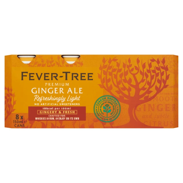 Fever - Tree Refreshingly Light Ginger Ale 8x150ml